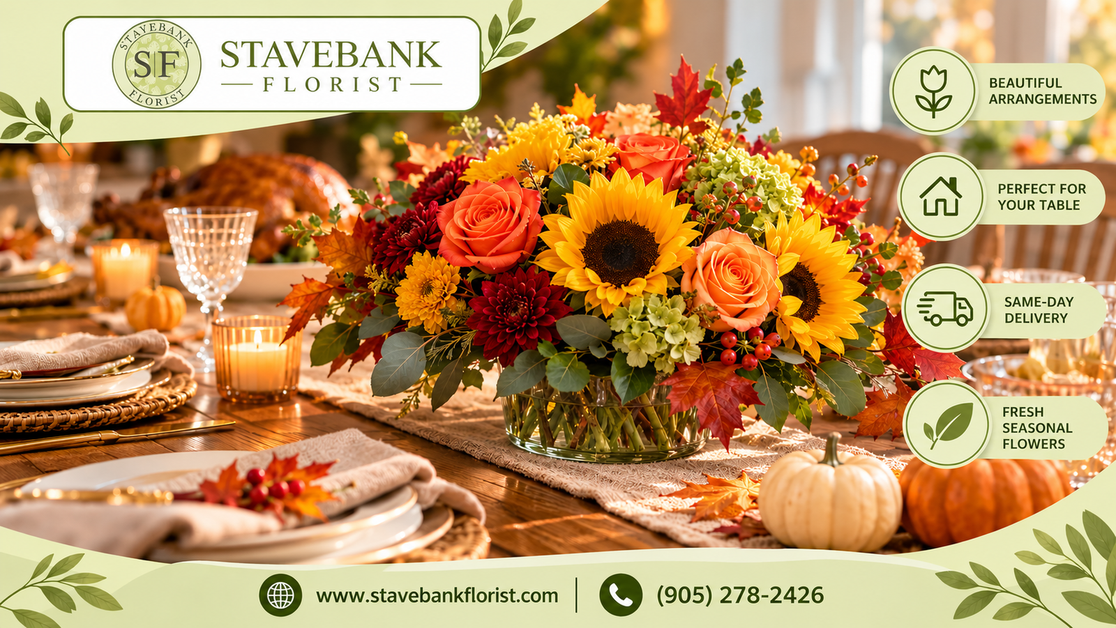 Best Thanksgiving Flowers & Arrangements for Your Mississauga Table
